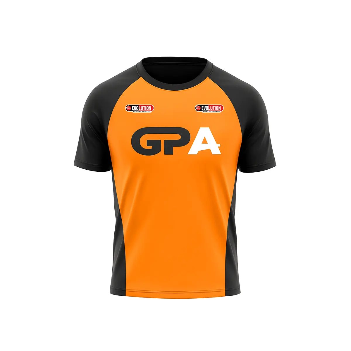 Camiseta de corrida laranja e preta